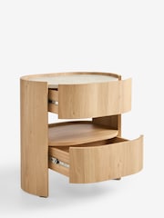 Light Natural Nomad Curve 2 Drawer with Shelf Bedside Table - Image 7 of 7