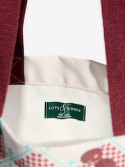 Love & Roses Red Cherry Printed Canvas Tote Bag - Image 4 of 7