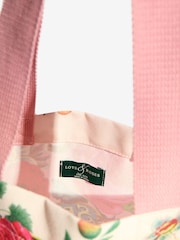 Love & Roses Pink Floral Printed Canvas Tote Bag - Image 7 of 8