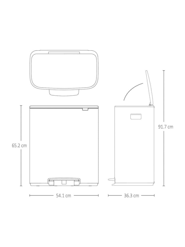 Brabantia Mineral Concrete Grey Bo Pedal Bin 30L - Image 6 of 6