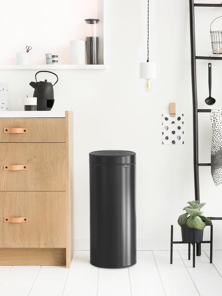 Brabantia Matt Black Touch Bin New 30L - Image 1 of 6 Brabantia Matt Black Touch Bin New 30L - Image 1 of 6