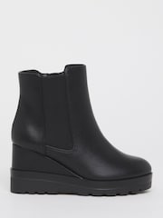 Simply Be Black Extra Wide Fit Wedge Ankle Chelsea Boots - Image 2 of 4