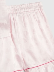 River Island Pink Girls Satin Shirt & Short Pyjamas Set - Image 3 of 4