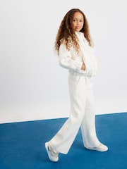 River Island Cream Girls Boucle Wide Leg Trousers - Image 1 of 4