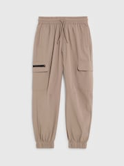 River Island Natural Boys Tech Zip Cargo Trousers - Image 1 of 4
