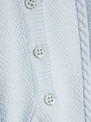 River Island Blue Baby Boys Fur Collar Knitted  All-In-One - Image 4 of 4