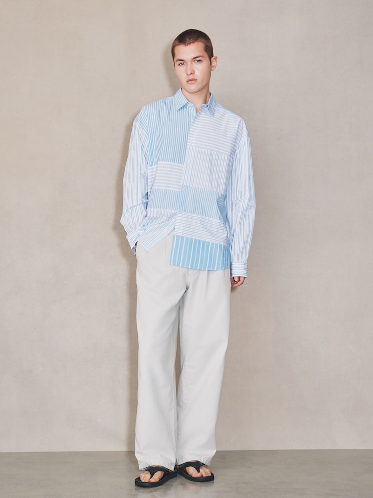 Albastru - Panel Stripe Shirt - Imaginea 2 din 9