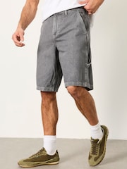 FatFace Grey Denim Loose Fit Denim Shorts - Image 1 of 6