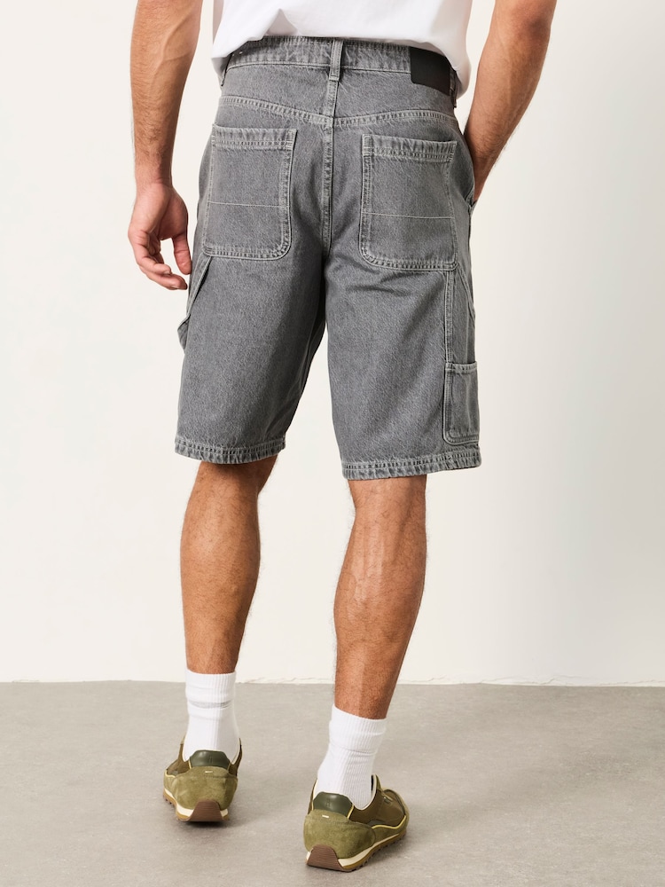 FatFace Grey Denim Loose Fit Denim Shorts - Image 2 of 6