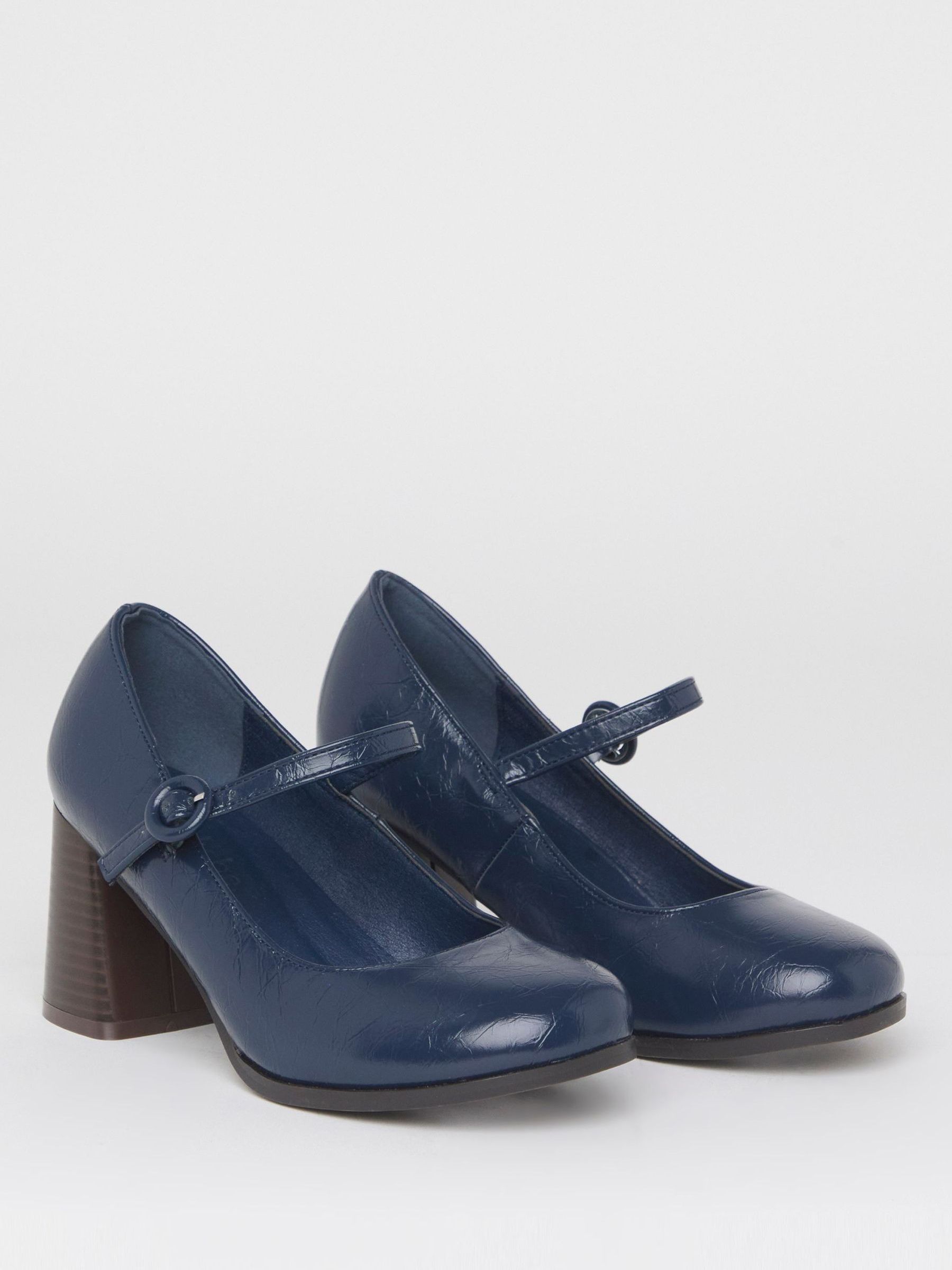Buy Simply Be Blue Mary Jane Vintage Platform Court Shoe from Next
