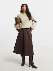 Simply Be Suedette Seam Detail Midaxi Skirt - Imagen 1 de 4