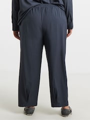 Simply Be Grey Pinstripe Peg Leg Drawstring Trousers - Image 2 of 4