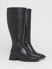 JD Williams Black Wide Fit Low Block Heel Knee High Boots - Image 3 of 4