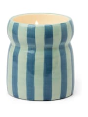 Paddywax Cabana 65oz184g Blue Navy Striped Ceramic Candle - Image 1 of 2