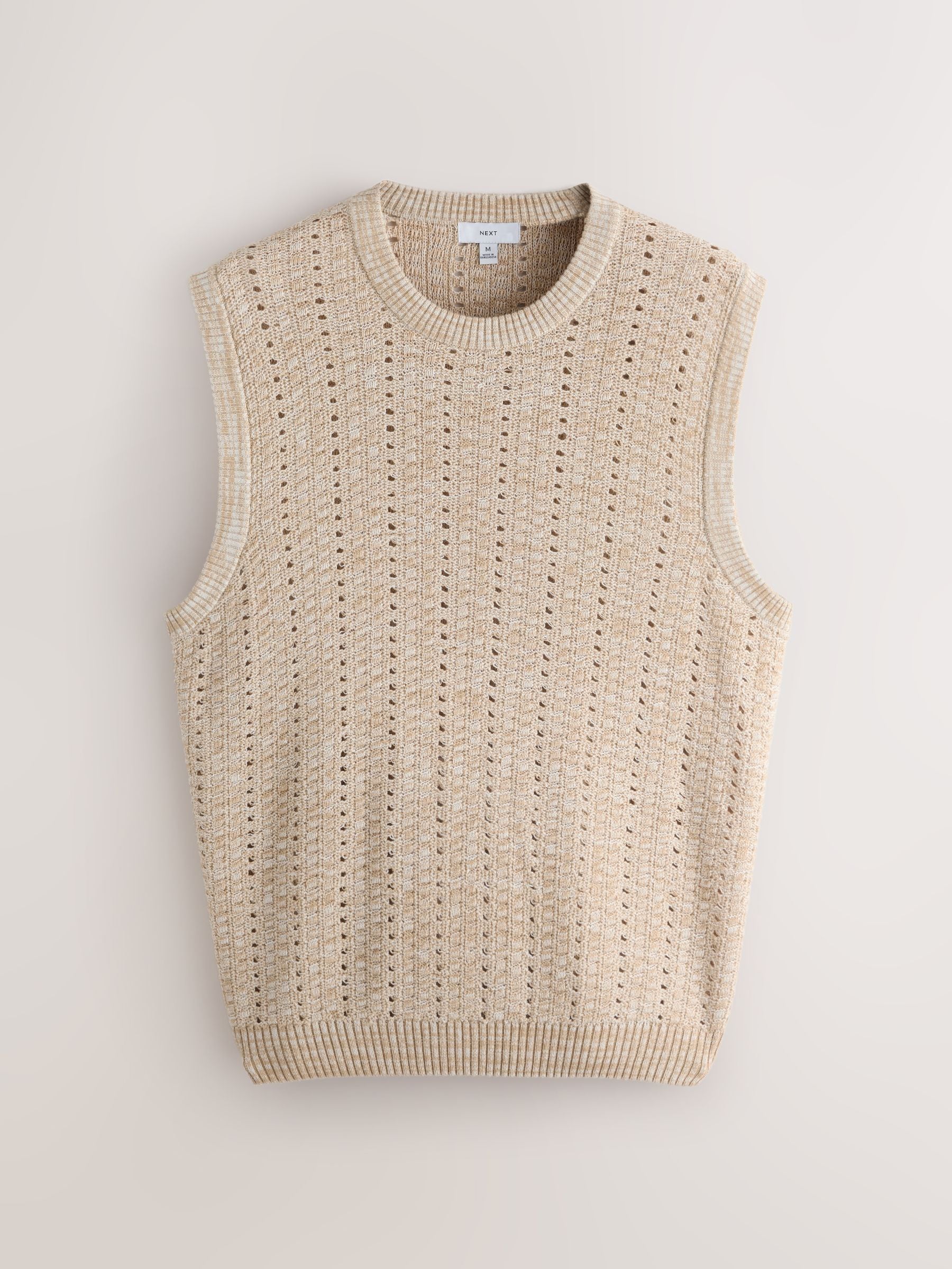 Buy Ecru EDIT Texture Knitted Crew Neck Tank from Next USA