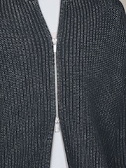 Black Edit Acid Wash Zip-Through Cardigan - Image 6 of 6