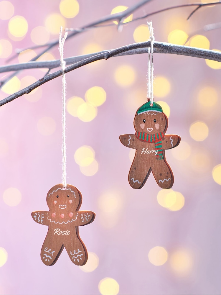 Personalised Gingerbread Christmas Decoration by Oakdene - Image 3 of 3