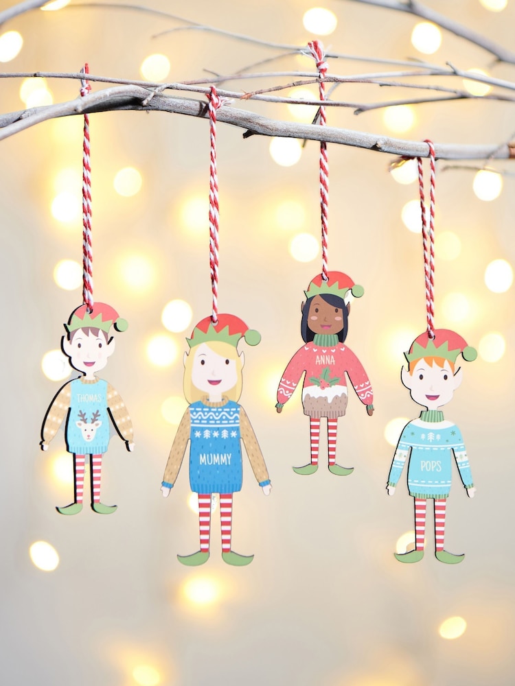 Personalised Adult Elf Christmas Decoration by Oakdene - Image 1 of 2 Personalised Adult Elf Christmas Decoration by Oakdene - Image 1 of 2