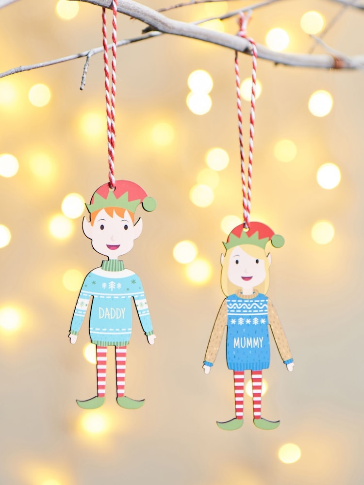 Personalised Adult Elf Christmas Decoration by Oakdene - Image 2 of 2 Personalised Adult Elf Christmas Decoration by Oakdene - Image 2 of 2