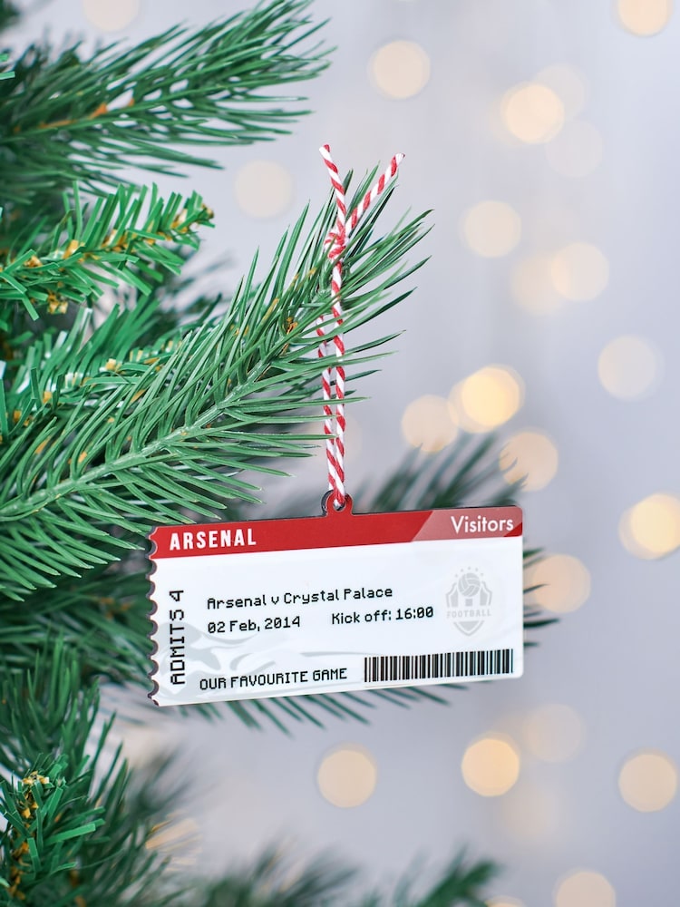 Personalised Football Ticket Christmas Decoration by Oakdene - Image 2 of 2