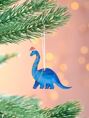 Personalised Dinosaur Print Christmas Decoration by Oakdene - Image 2 of 2