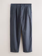 Blue Baggy Fit EDIT Twin Pleated Chino Trousers With Elasticated Waist - Image 10 of 10