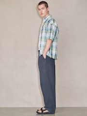 Blue Baggy Fit EDIT Twin Pleated Chino Trousers With Elasticated Waist - Image 4 of 10