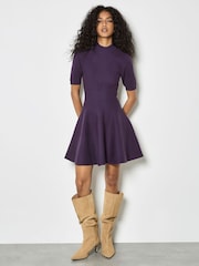 Apricot Purple Fit & Flare Dress - Image 2 of 4