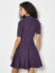 Apricot Purple Fit & Flare Dress - Image 4 of 4