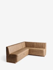 Easton Faux Leather Tan Easy Clean Anderson Storage Right Hand Corner Dining Bench - Image 10 of 11