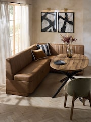 Easton Faux Leather Tan Easy Clean Anderson Storage Right Hand Corner Dining Bench - Image 4 of 11