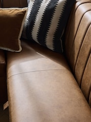 Easton Faux Leather Tan Easy Clean Anderson Storage Right Hand Corner Dining Bench - Image 6 of 11