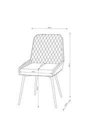 Set of 2 Easton Faux Leather Tan Easy Clean Hamilton Mid Wood Leg Quilted Dining Chairs - Image 8 of 8