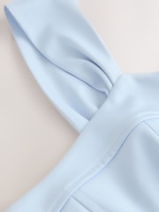 Blue Satin Square Neck Occasion Corset Top - Image 8 of 8