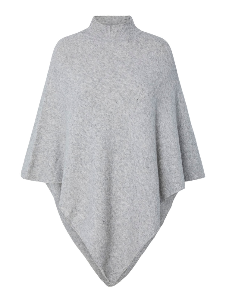 PIECES Grey Knitted Poncho - Image 1 of 2