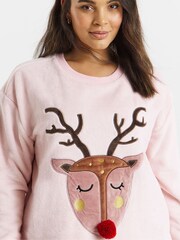 Simply Be Pink Pretty Secrets Giftable Fleece Pyjamas Set With Hot Waterbottle - Image 4 of 4