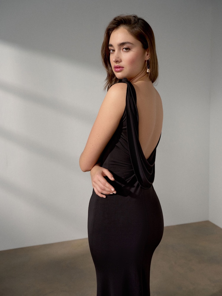 black cowl back maxi dress Coast Cowl Back Maxi Bridesmaid Dress in Black at Nordstrom, Size 8