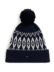 Tommy Hilfiger Blue Kids Fairisle Beanie - Image 1 of 4