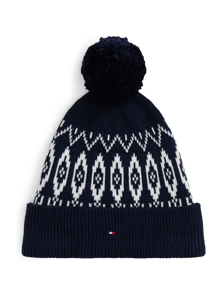 Tommy Hilfiger Blue Kids Fairisle Beanie - Image 1 of 4