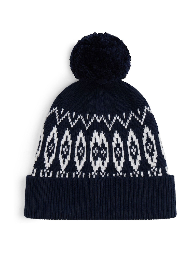 Tommy Hilfiger Blue Kids Fairisle Beanie - Image 2 of 4