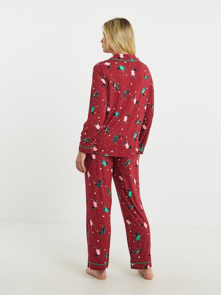 Simply Be Red Pretty Secrets Scotty Dog Button Through Pyjamas Set - Image 2 of 4 Simply Be Red Pretty Secrets Scotty Dog Button Through Pyjamas Set - Image 2 of 4