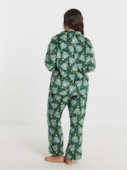 Simply Be Green Pretty Secrets Fleece Button Through Pyjamas Set - Image 2 of 4
