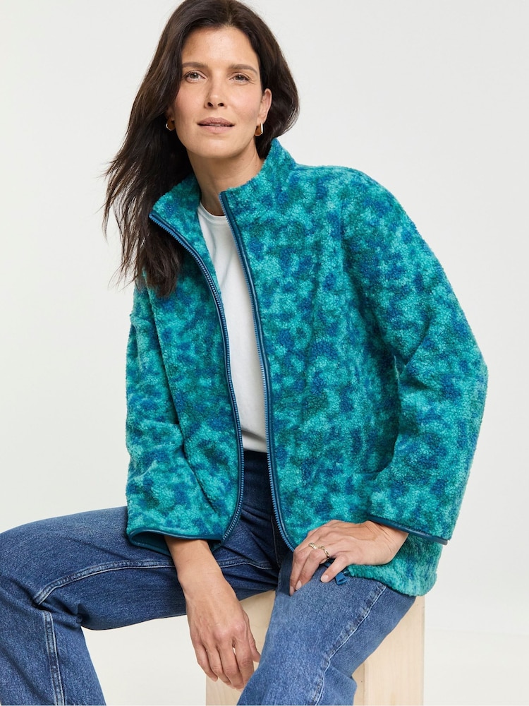 JD Williams Blue Borg Zip Through Jacket - Image 1 of 4 JD Williams Blue Borg Zip Through Jacket - Image 1 of 4