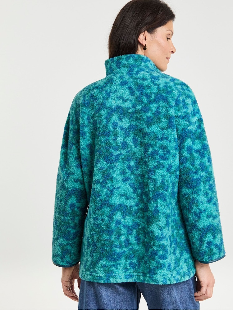 JD Williams Blue Borg Zip Through Jacket - Image 2 of 4 JD Williams Blue Borg Zip Through Jacket - Image 2 of 4