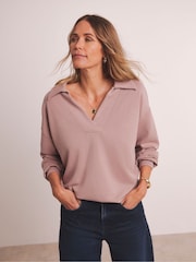 JD Williams Pink Anthology By JD Williams Premium Ribbed High Collar Modal Sweatshirt - Image 1 of 5