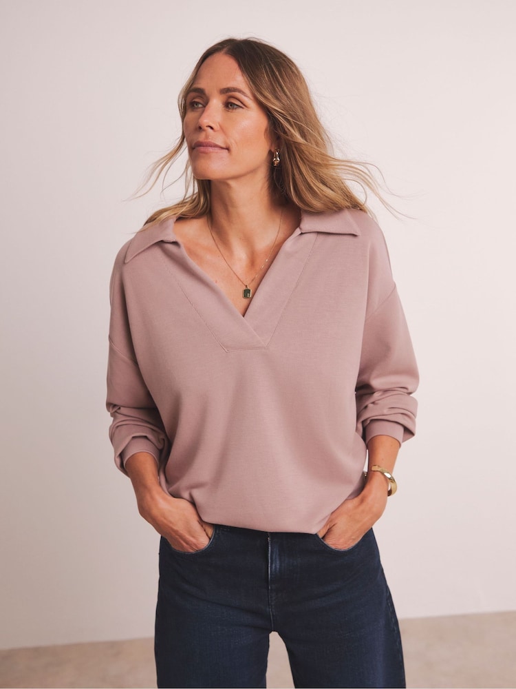 JD Williams Pink Anthology By JD Williams Premium Ribbed High Collar Modal Sweatshirt - Image 1 of 5 JD Williams Pink Anthology By JD Williams Premium Ribbed High Collar Modal Sweatshirt - Image 1 of 5