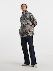 JD Williams Animal Print Longline Quarter Zip Borg Fleece - Image 4 of 4