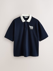 כחול כהה - חולצת פולו עם צווארון בצבע מנוגד, סדרת EDIT - תמונה 6 מתוך 8