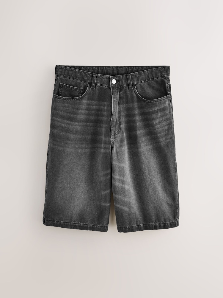 Men's Look 260814-221513 — Black Denim Baggy Jorts - Size 28 R