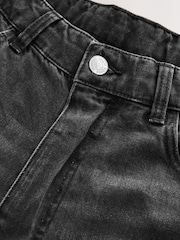 Black Denim Jumbo Jorts - Image 8 of 11